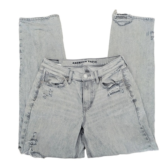 American Eagle Ripped '90s Straight Jean  haze grey size 4 - Picture 12 of 13